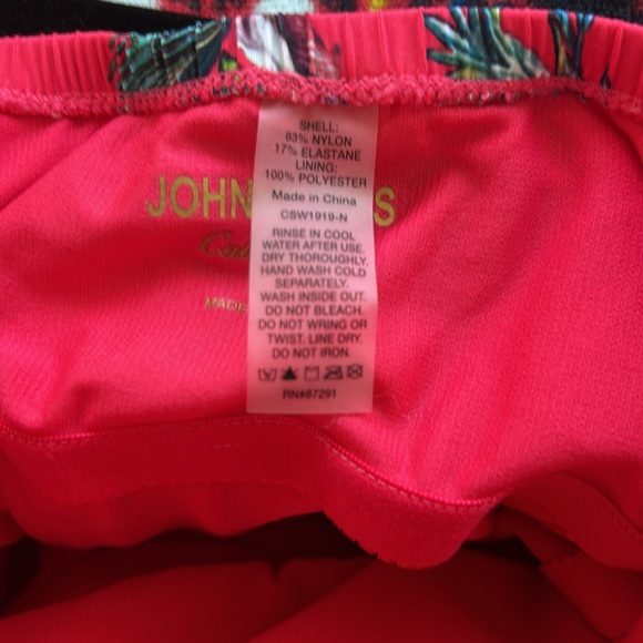 Johnny Was Red Floral One Piece Swimsuit - Picture 5 of 6